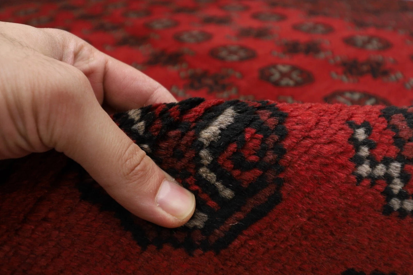 159 x 234 cm | Akja Bokhara Afghan Tribal Hand Knotted Veg Dye Wool Carpet