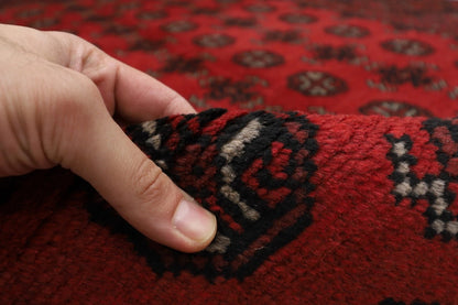 159 x 234 cm | Akja Bokhara Afghan Tribal Hand Knotted Veg Dye Wool Carpet