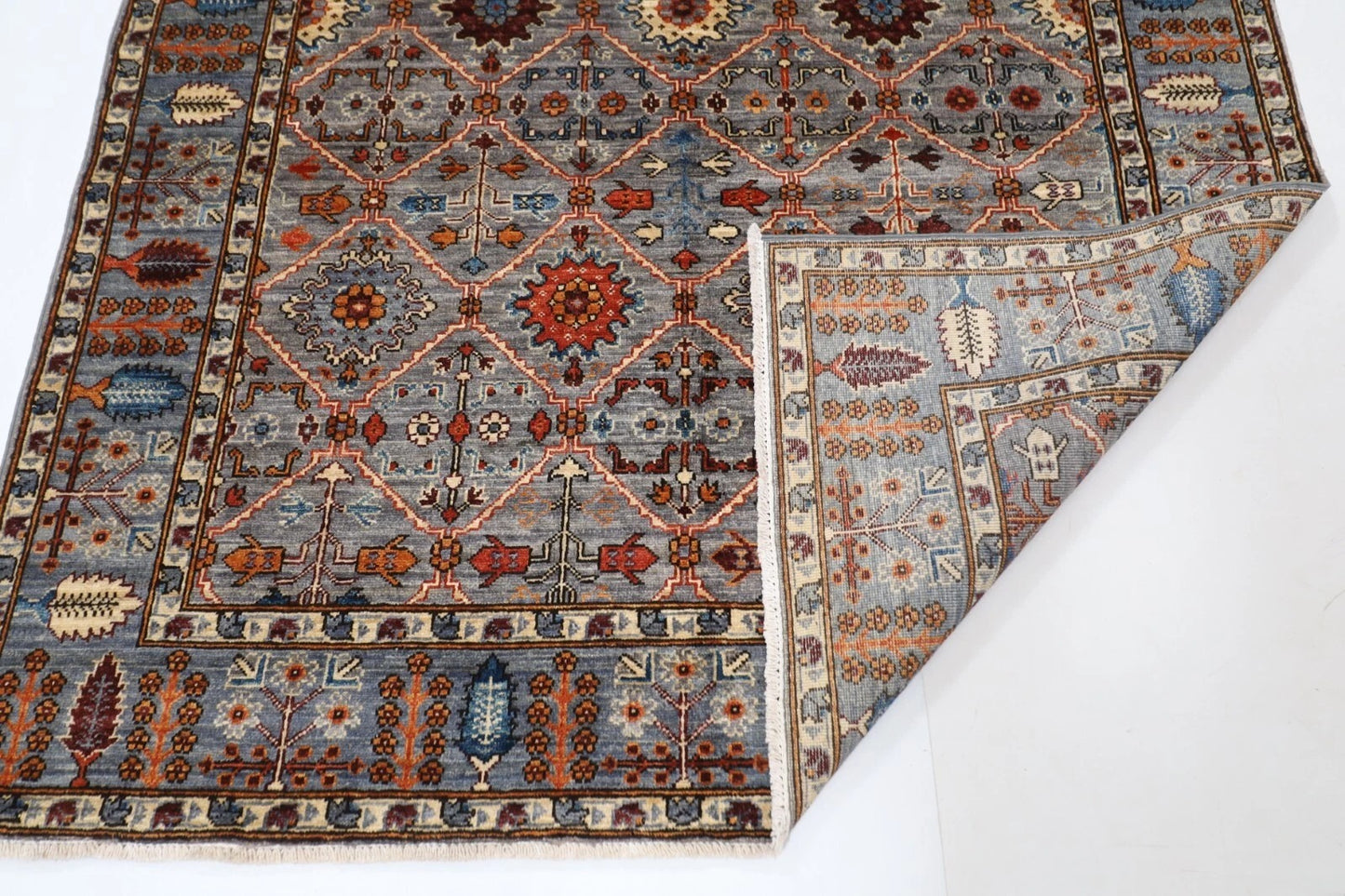 158 x 244 cm | Aryana Afghan Tribal Hand Knotted Veg Dye Wool Carpet