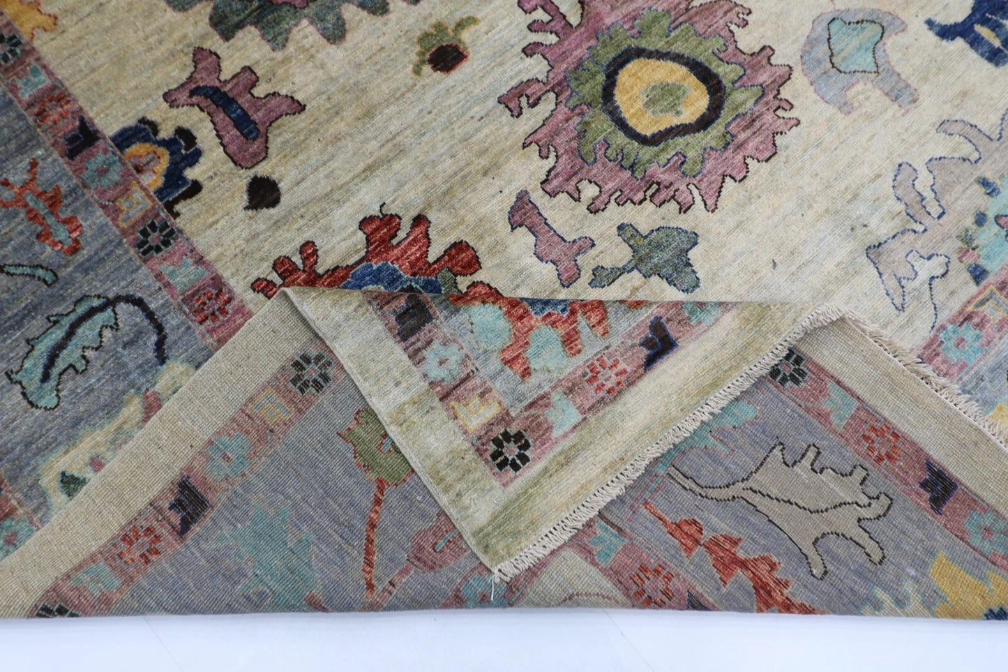 277 x 360 cm | Oushak Afghan Tribal Hand Knotted Carpet