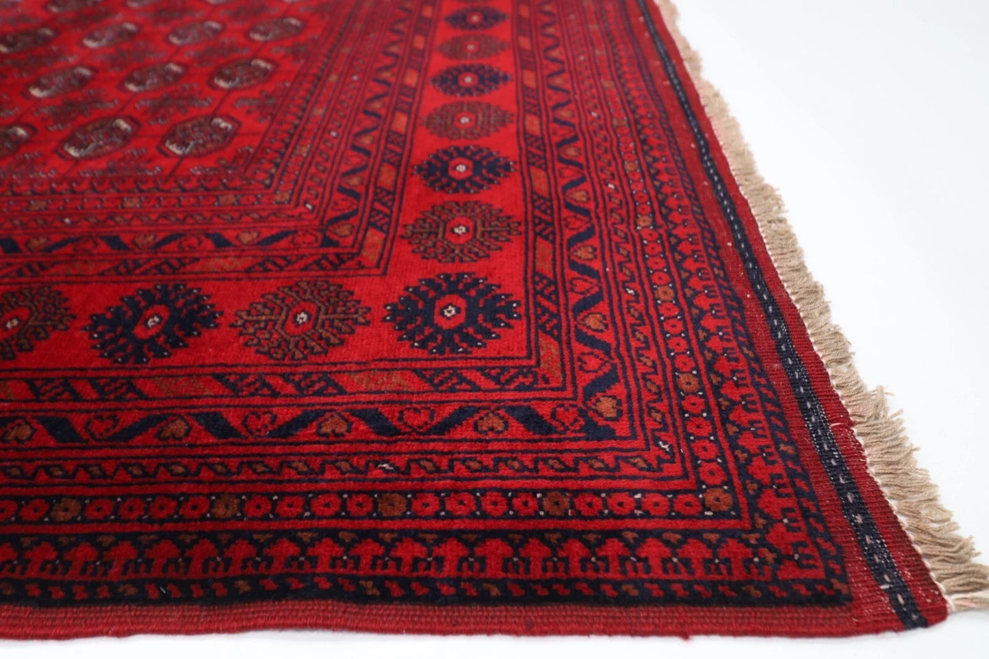 200 x 291 cm | Fine Mori Bokhara Afghan Tribal Hand Knotted Carpet