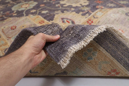 311 x 425 cm | Oushak Grey Afghan Tribal Hand Knotted Carpet