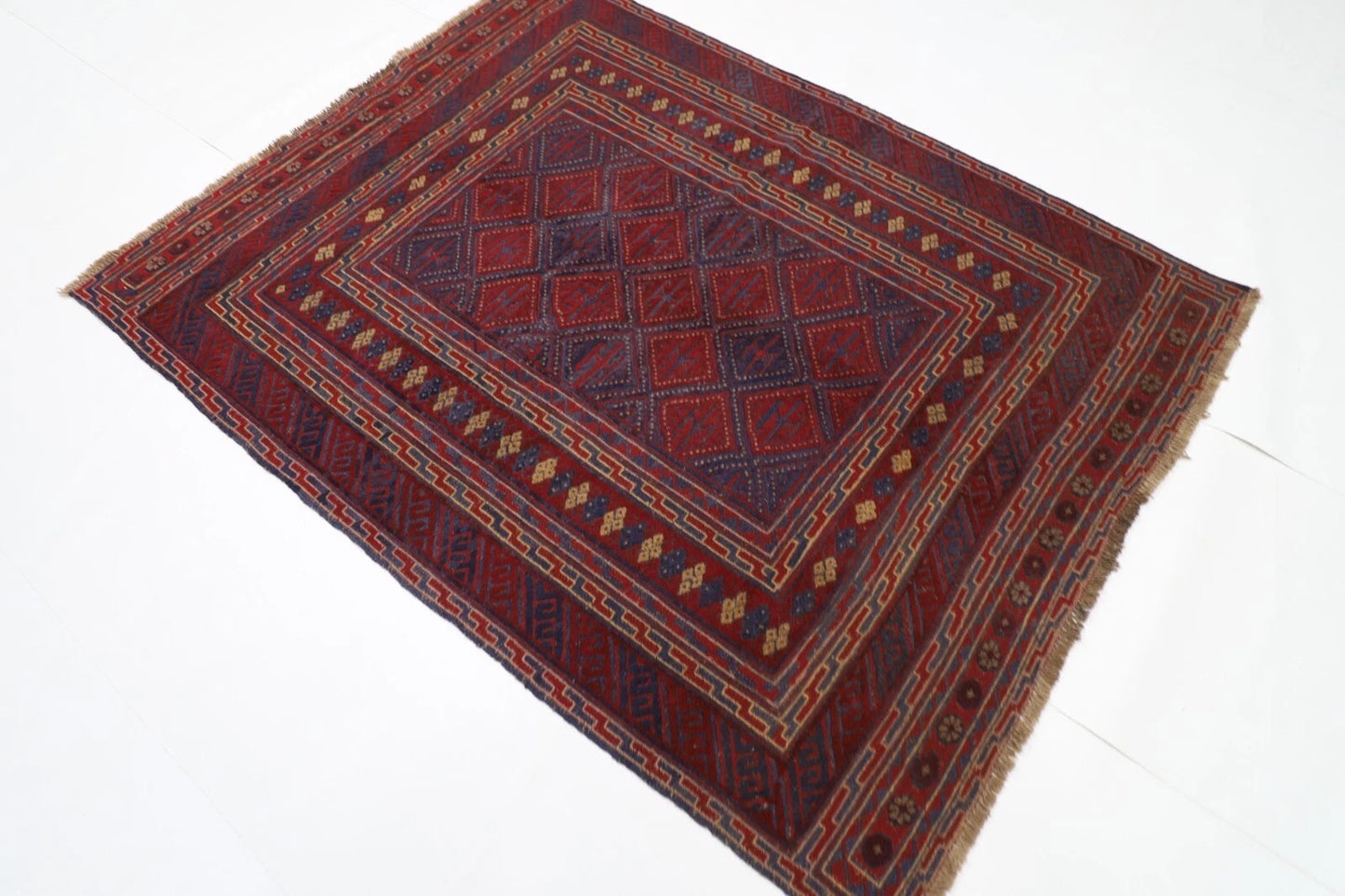 149 x 190 cm | Accent Afghan Tribal Hand Knotted Veg Dye Wool Carpet
