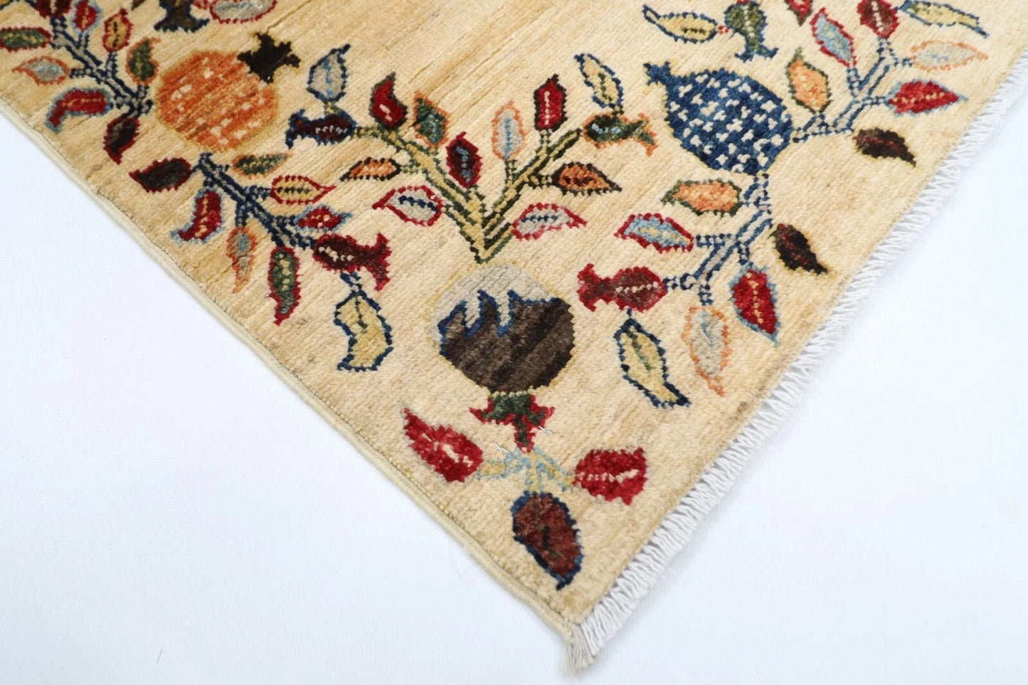 180 x 250 cm | Beige Afghan Tribal Hand Knotted Veg Dye Wool Carpet
