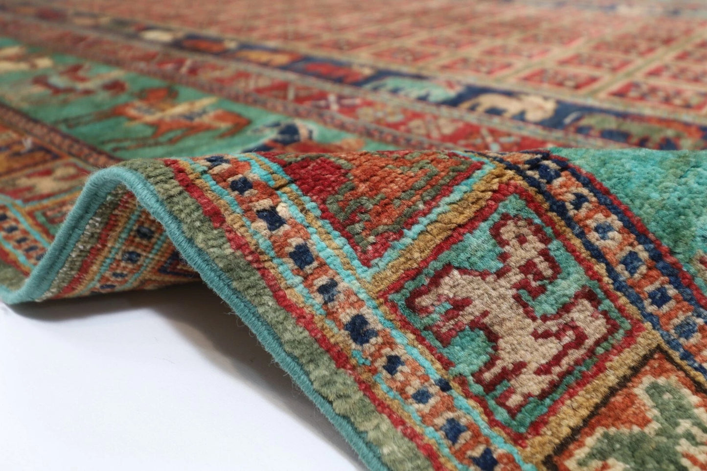 168 x 234 cm | Pazyryk Afghan Tribal Hand Knotted Veg Dye Wool Carpet