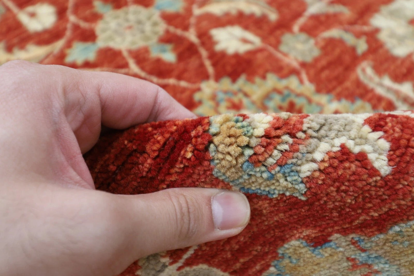 172 x 201 cm | Oriental Afghan Tribal Hand Knotted Veg Dye Wool Carpet