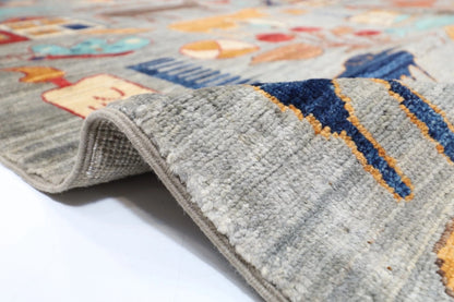 186 x 278 cm | Landscape Gabbeh Animal Afghan Tribal Hand Knotted Veg Dye Wool carpet