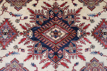 250 x 247 cm | Kazak Afghan Tribal Hand Knotted Wool Round Carpet