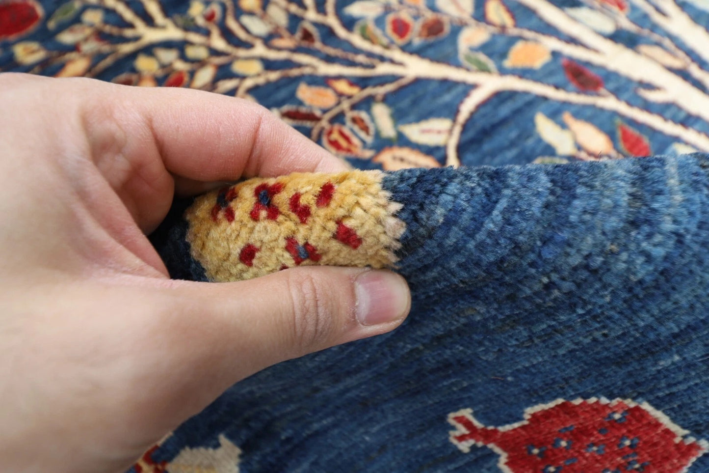 171 x 242 cm | Pomegranate Afghan Tribal Hand Knotted Veg Dye Wool Carpet
