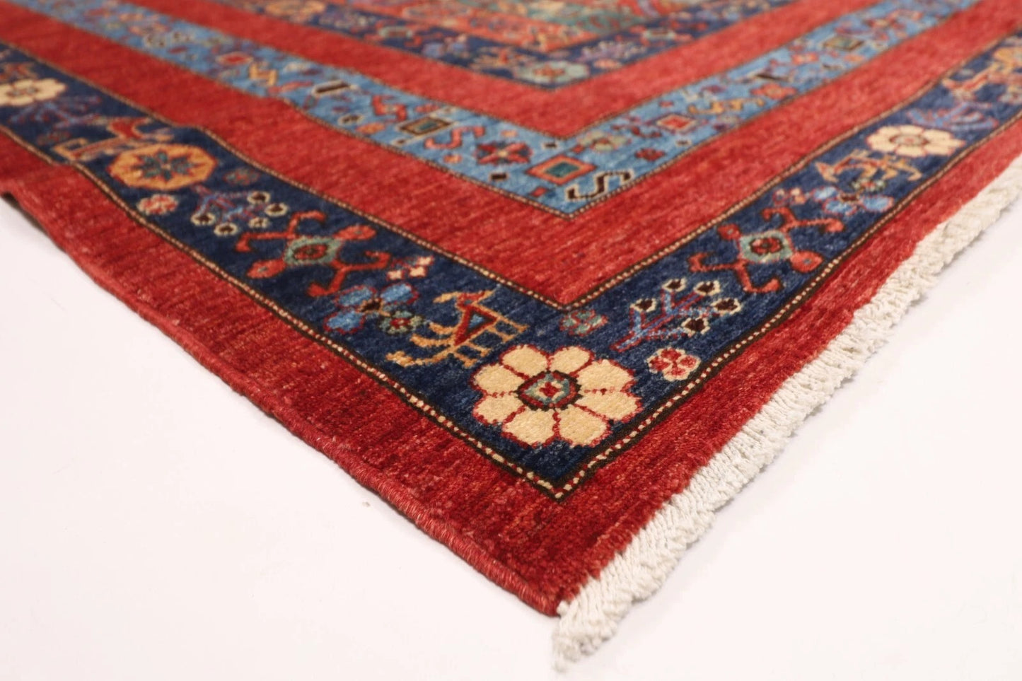245 x 288 cm | Shawl Afghan Tribal Hand Knotted Carpet
