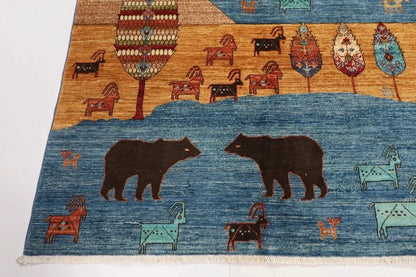 244 x 297 cm | Animal Paradise Afghan Tribal Hand Knotted Carpet