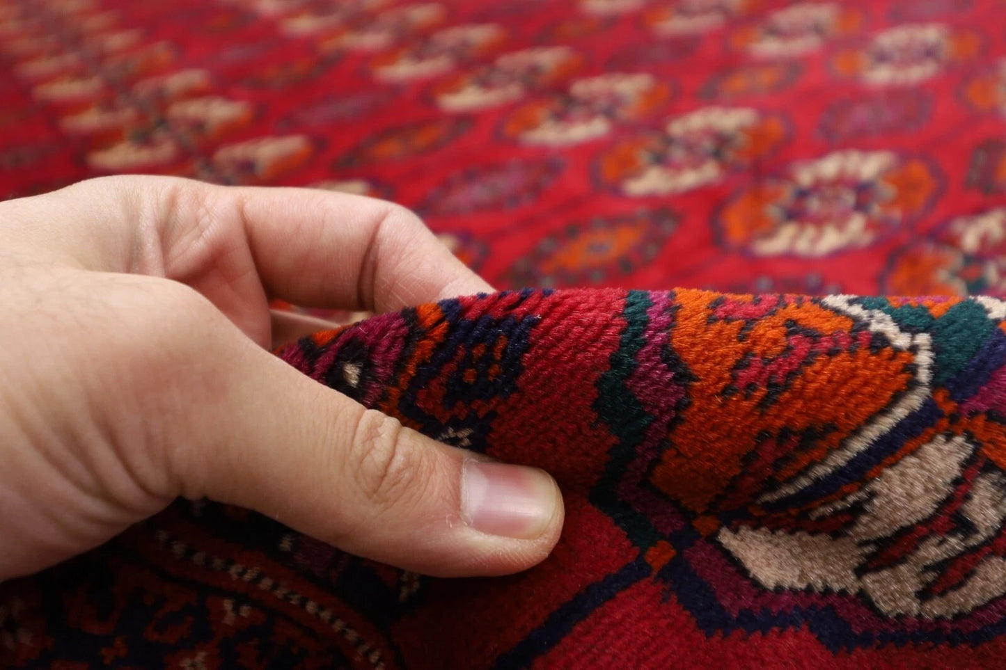 266 x 370 cm | Turkmen Bokhara Tribal Hand Knotted Carpet