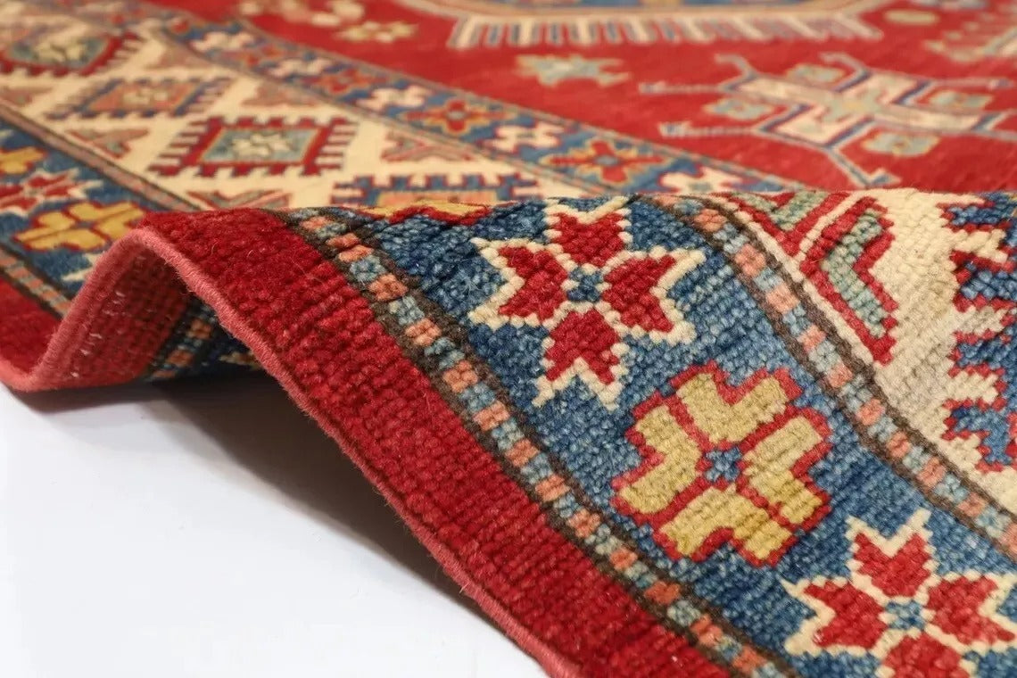 206 x 283 cm | Kazak Afghan Tribal Hand Knotted Carpet