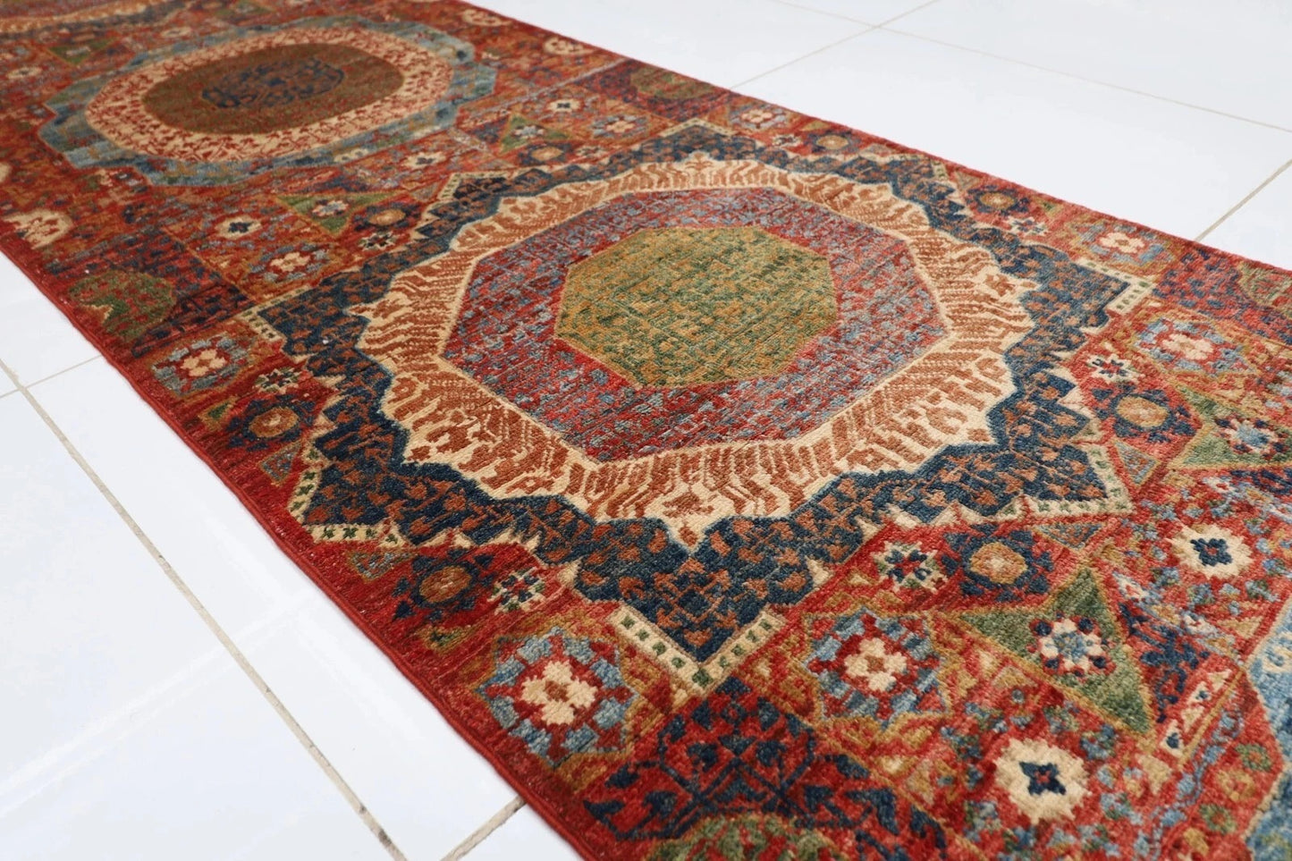 82 x 680 cm | Mamluk Afghan Tribal Hand Knotted Wool Runner