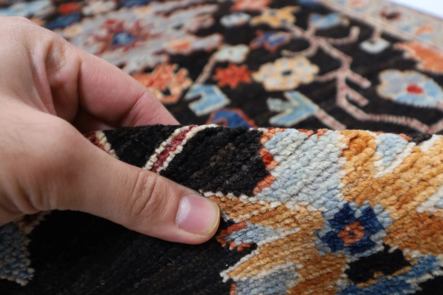 86 x 359 cm | Black Afghan Tribal Hand Knotted Wool Runner
