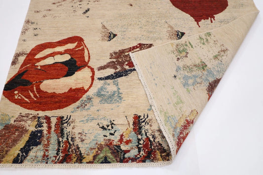186 x 180 cm | Art Afghan Tribal Hand Knotted Wool Carpet
