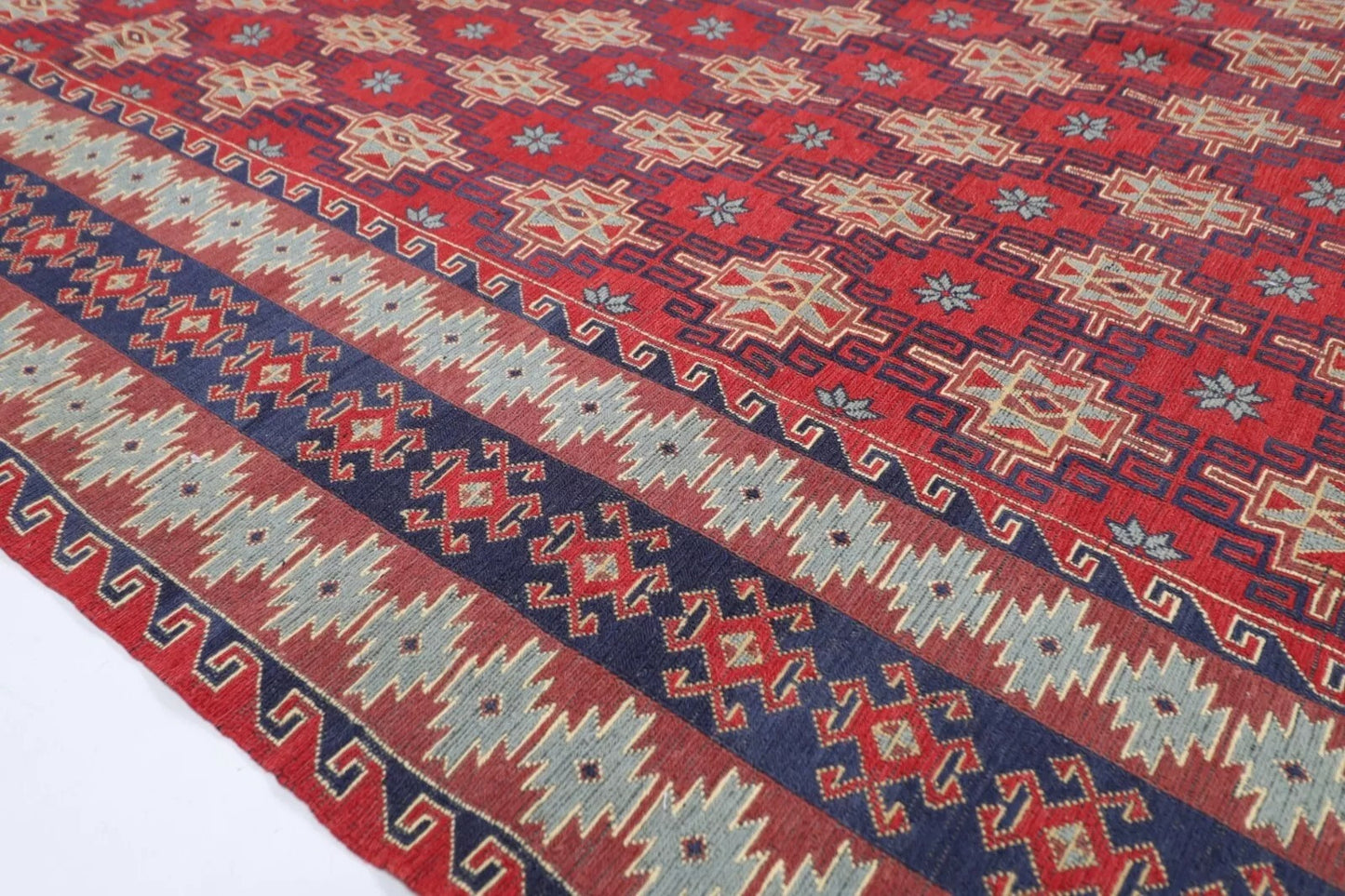 217 x 305 cm | Sumak Afghan Tribal Hand Knotted Kilim