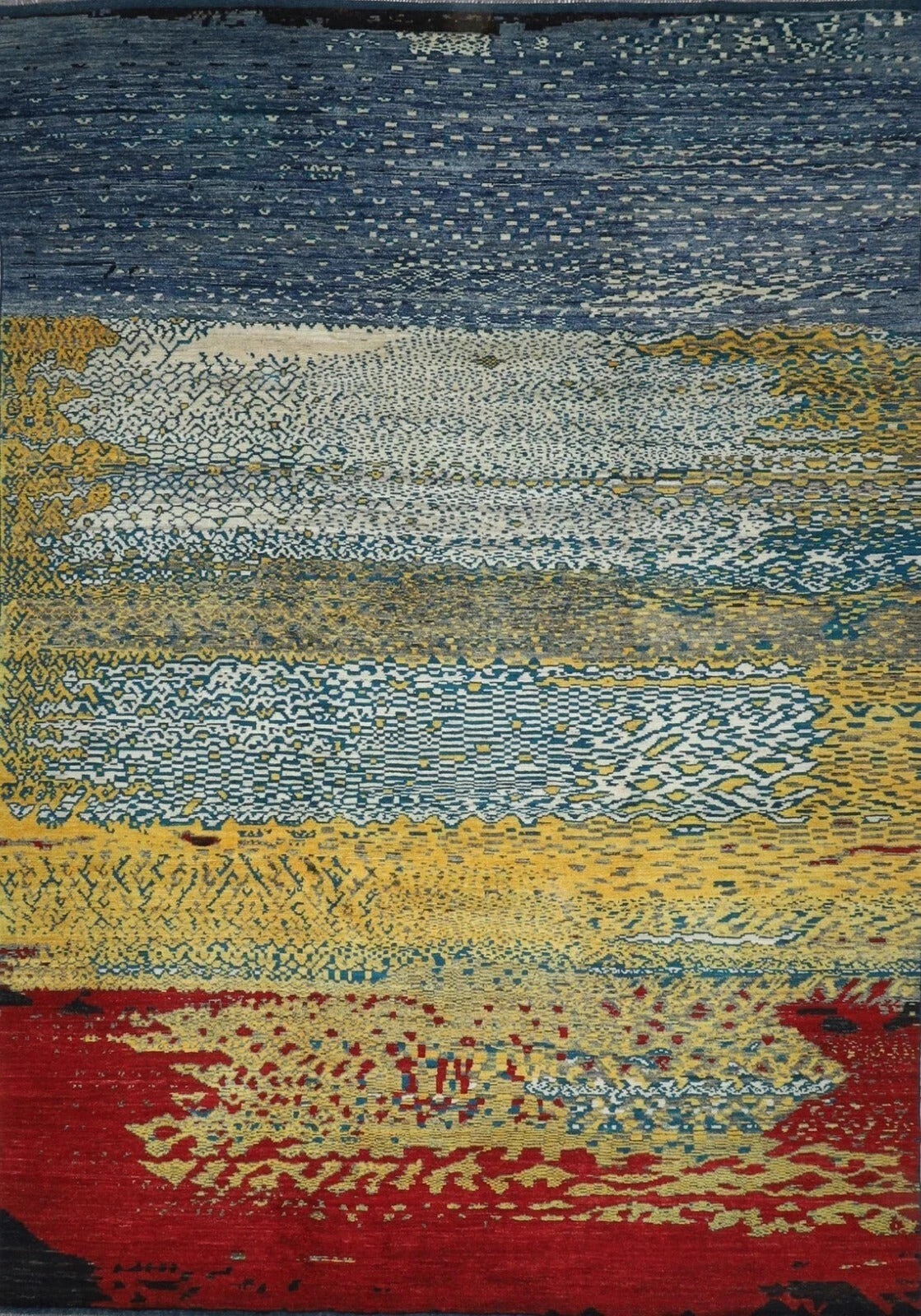 296 x 391 cm | Abstract Afghan Tribal Hand Knotted Carpet