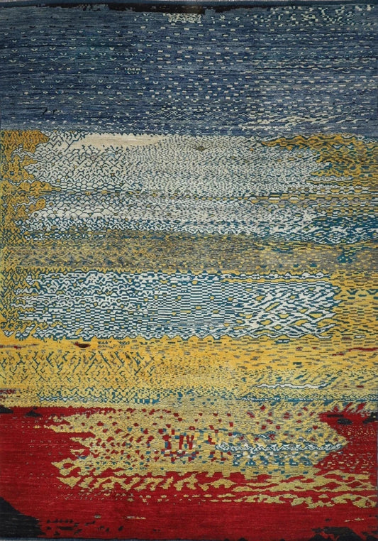 296 x 391 cm | Abstract Afghan Tribal Hand Knotted Carpet