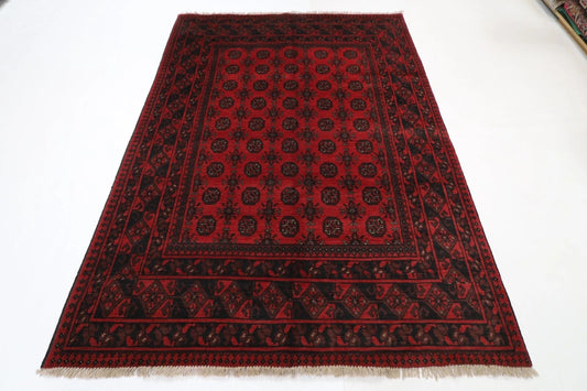 165 x 240 cm | Akja Bokhara Afghan Tribal Hand Knotted Veg Dye Wool Carpet