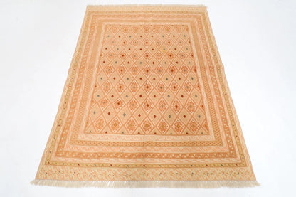 136 x 180 cm | Accent Afghan Tribal Hand Knotted Veg Dye Wool Carpet