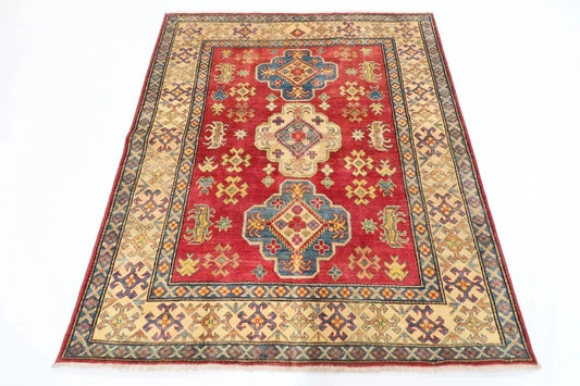 153 x 183 cm | Kazak Tribal Hand Knotted Veg Dye Wool Carpet