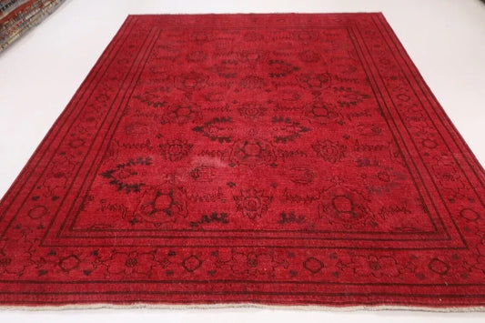 235 x 285 cm | Over Dyed Afghan Tribal Hand Knotted Carpet