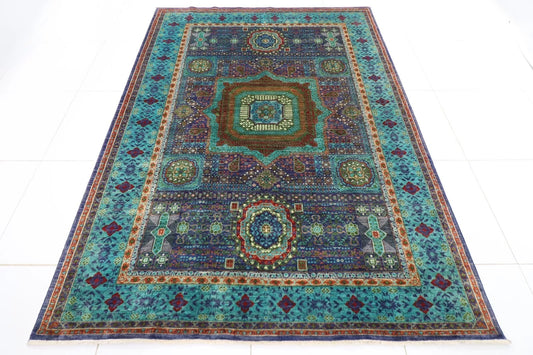190 x 265 cm |  High Quality Mamluk Purple Afghan Tribal Hand Knotted Veg Dye Wool carpet
