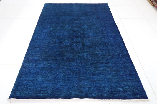172 x 241 cm | Over Dye Afghan Tribal Hand Knotted Veg Dye Wool Carpet