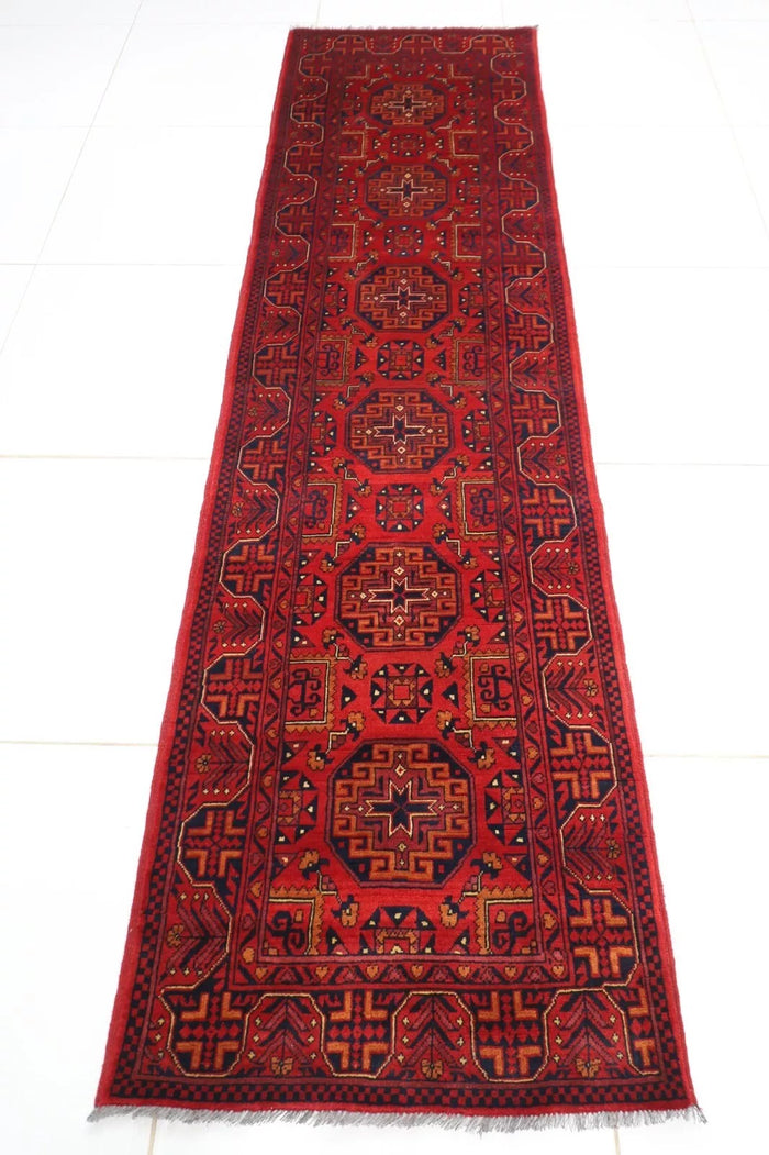 78 x 285 cm | Bokhara Afghan Tribal Hand Knotted Wool Runner