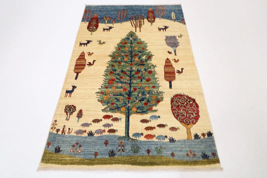124 x 195 cm | Afghan Tribal Hand Knotted Veg Dye Wool carpet