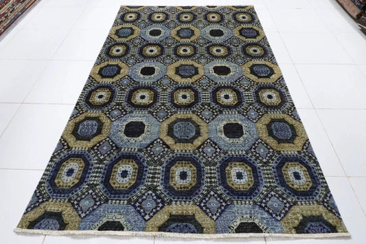 181 x 283 cm | Mamluk Afghan Tribal Hand Knotted Veg Dye Wool Carpet