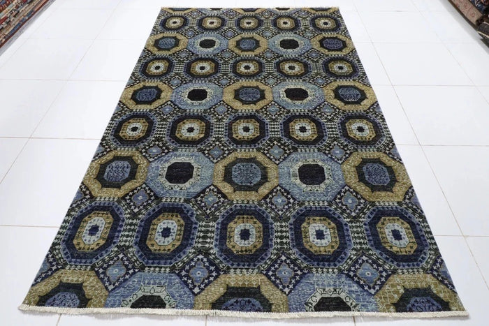 181 x 283 cm | Mamluk Afghan Tribal Hand Knotted Veg Dye Wool Carpet