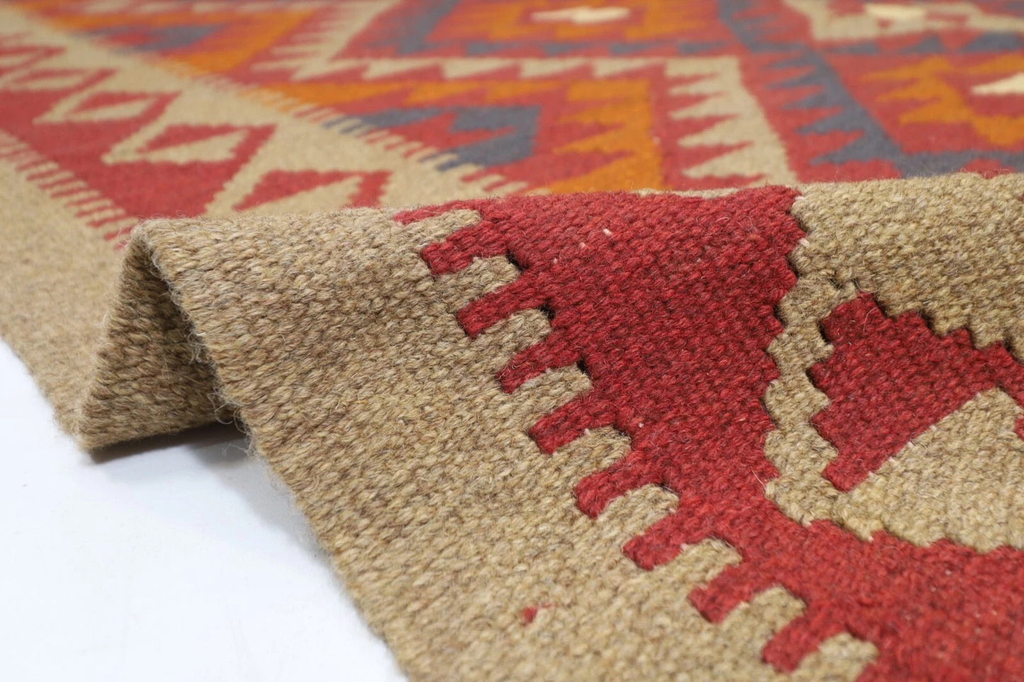 144 x 244 cm | Flat Weave Afghan Tribal Hand Knotted Veg Dye Wool Carpet