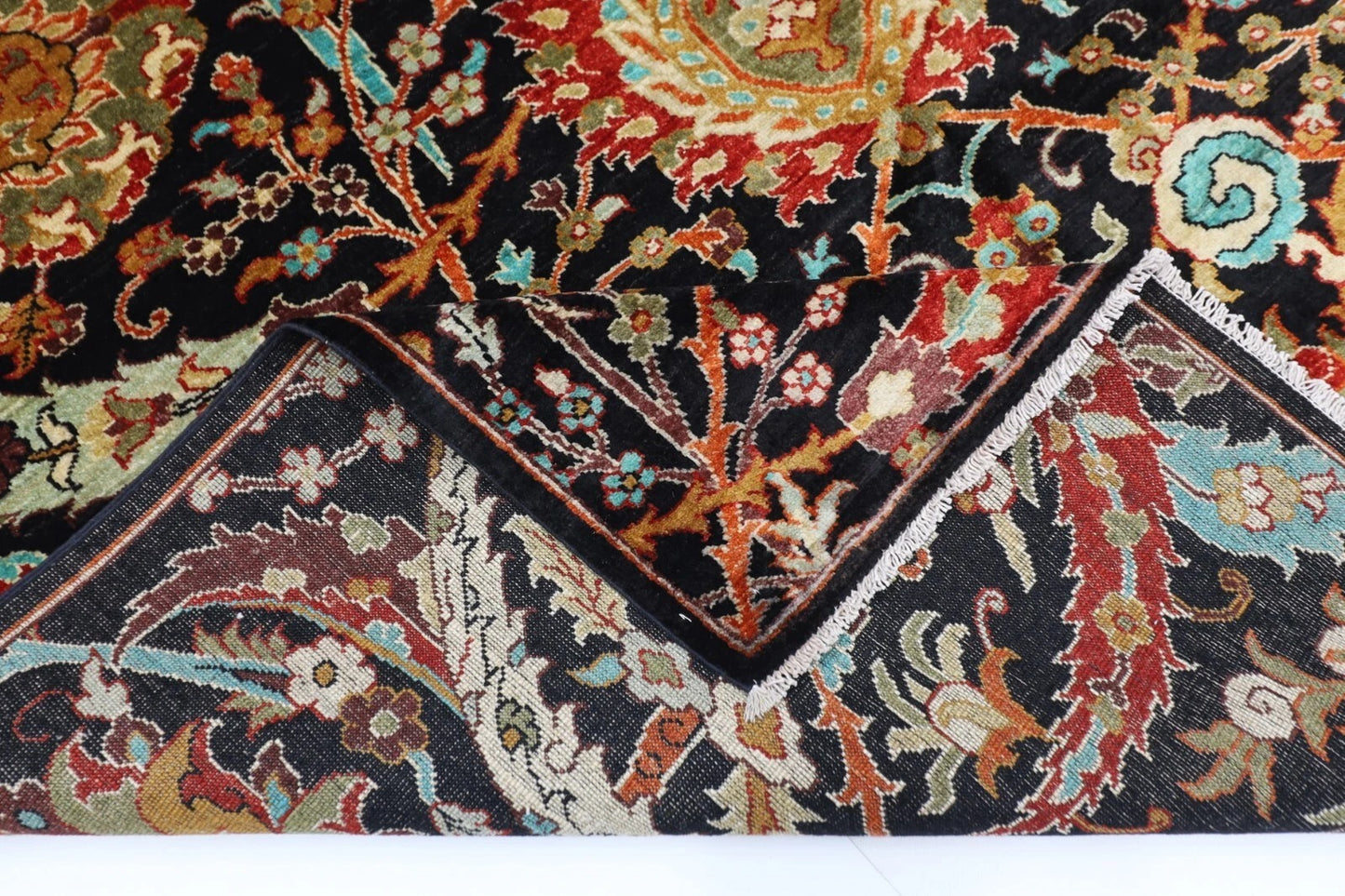 185 x 265 cm |  Bidjar Black Afghan Tribal Hand Knotted Veg Dye Wool carpet