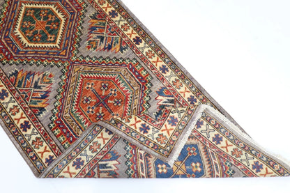 75 x 242 cm | Kazak Afghan Tribal Hand Knotted Wool Runner
