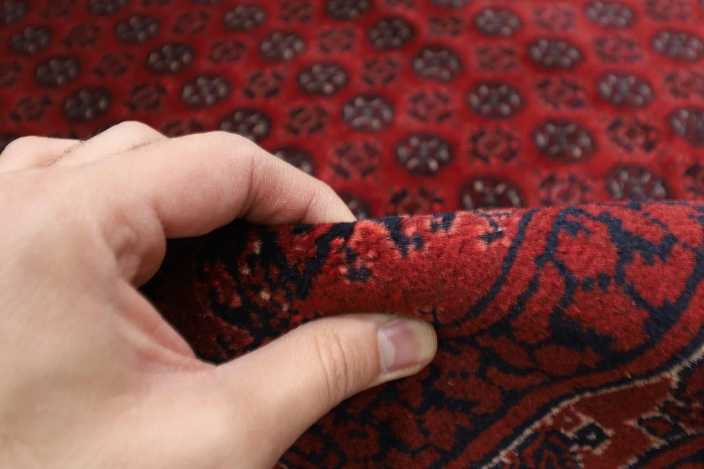 194 x 298 cm | Bokhara Afghan Tribal Hand Knotted Carpet