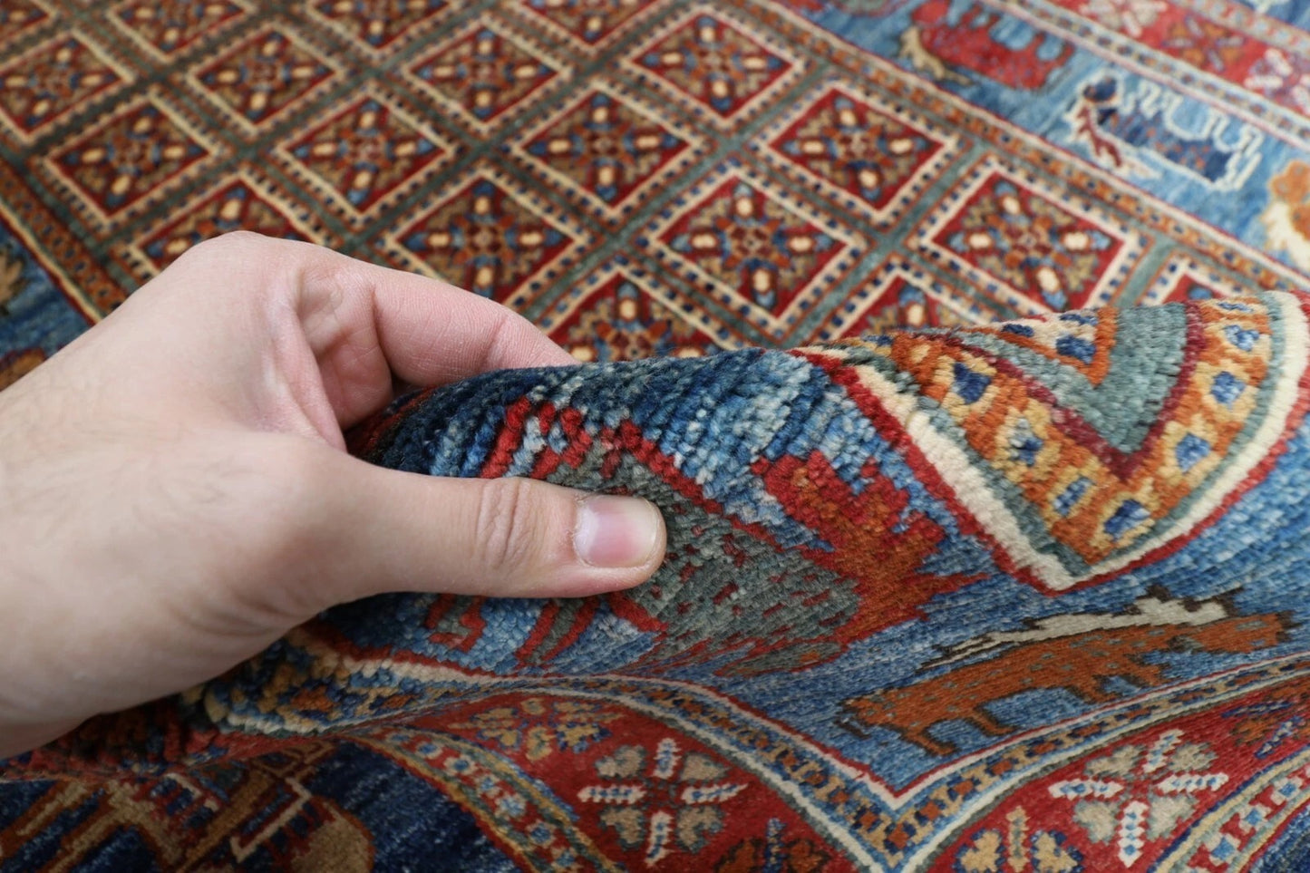 152 x 207 cm | Pazyryk Afghan Tribal Hand Knotted Veg Dye Wool carpet