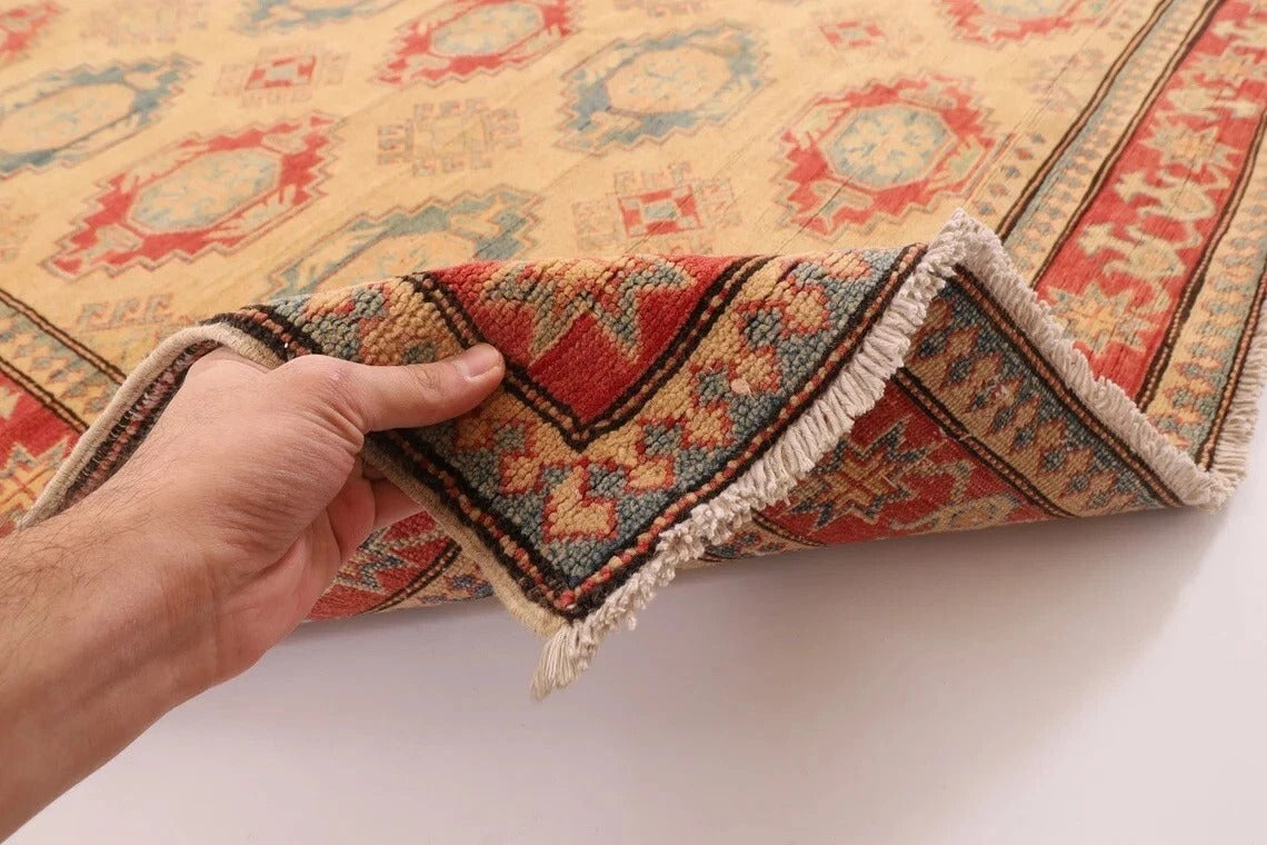 155 x 295 cm | Over Size Kazak Afghan Tribal Hand Knotted Veg Dye Wool Carpet