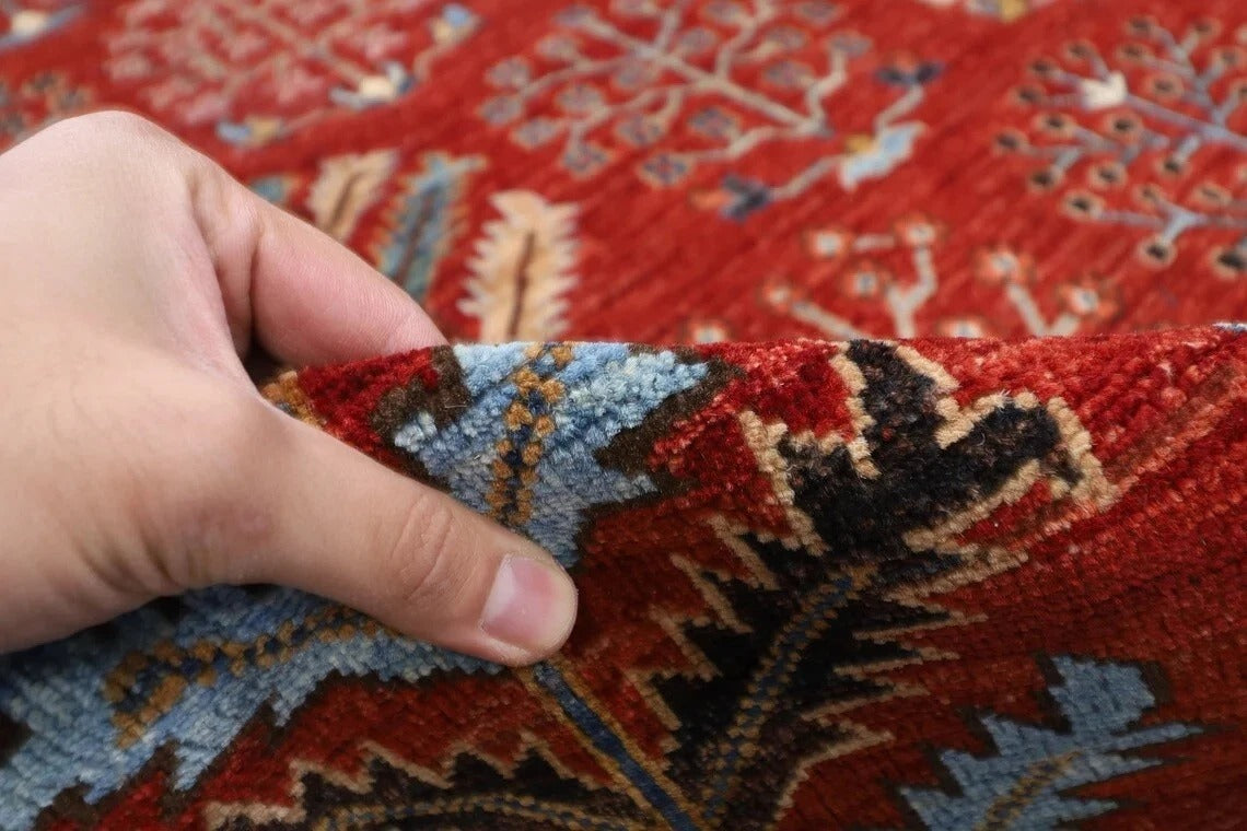 269 x 354 cm | Plants and Trees Afghan Hand Knotted Carpet