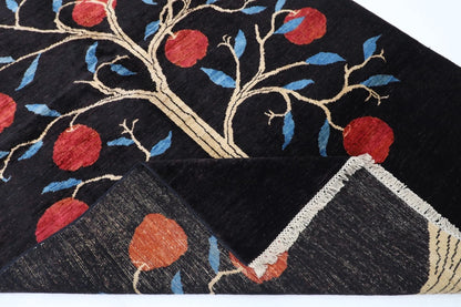 162 x 216 cm | Pomegranate Afghan Tribal Hand Knotted Veg Dye Wool Carpet