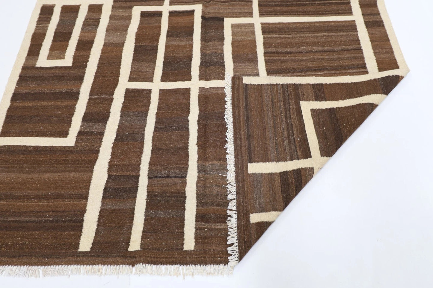 180 x251 cm | Flat Weaved Afghan Tribal Hand Knotted Veg Dye Wool Kilim
