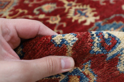 178 x 260 cm | Kazak Red Afghan Tribal Hand Knotted Veg Dye Wool Carpet