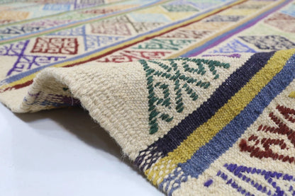 197 x 295 cm | Flat weaved Afghan Tribal Hand Knotted Carpet