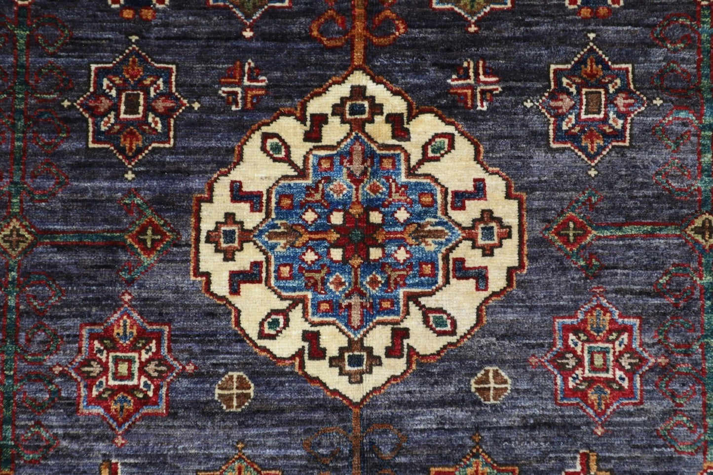182 x 275 cm |  Kazak  Afghan Tribal Hand Knotted Veg Dye Wool carpet