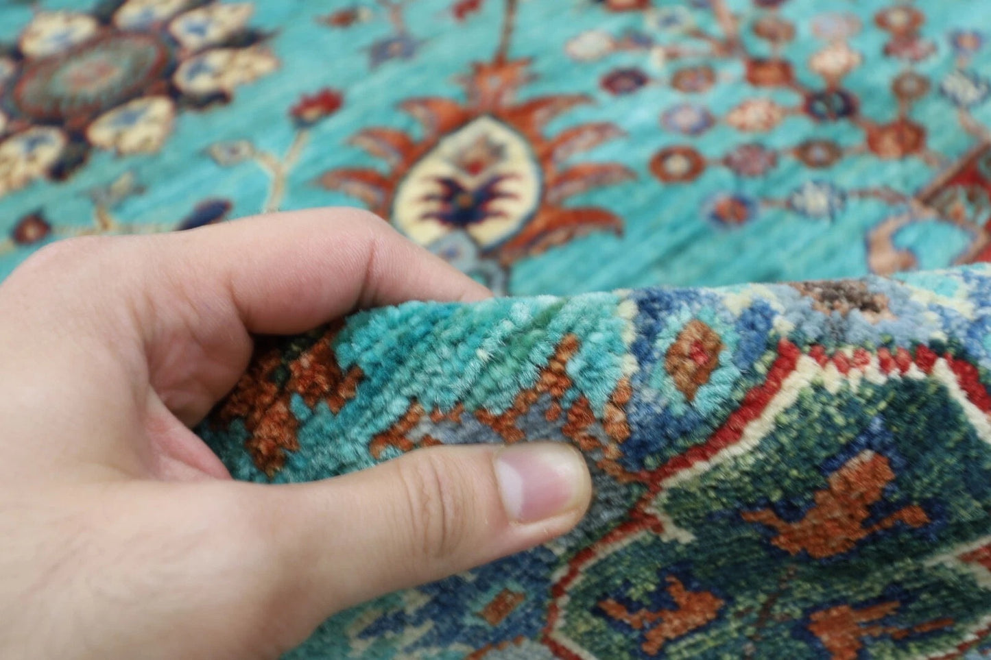 200 x 294 cm | Sultani Turquoise Afghan Tribal Hand Knotted Carpet