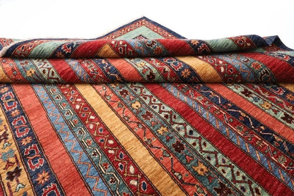 273 x 344 cm | Shawl Afghan Tribal Hand Knotted Carpet