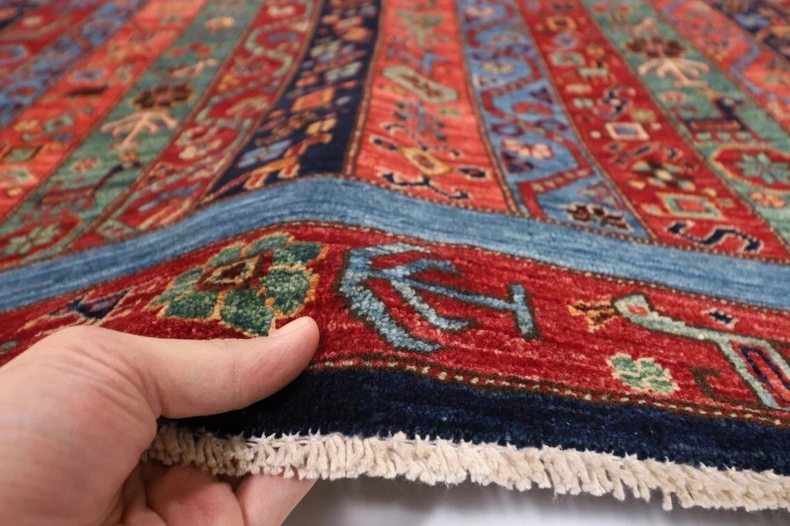 148 x 207 cm | Fine Afghan Tribal Hand Knotted Veg Dye Wool Carpet