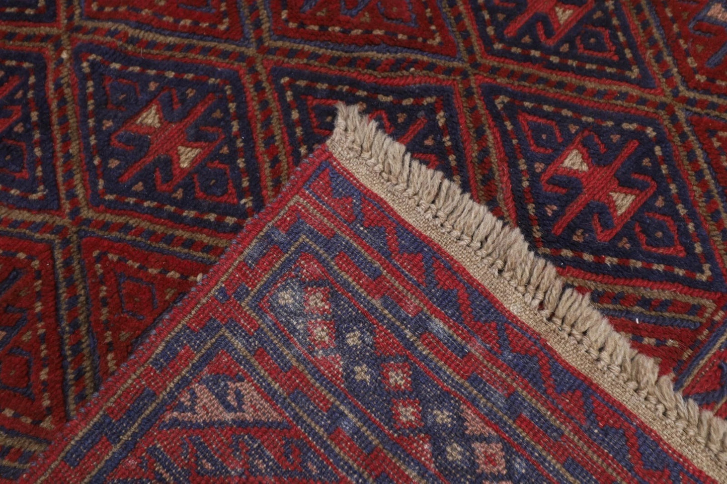 153 x 182 cm | Accent Afghan Tribal Hand Knotted Veg Dye Wool Carpet