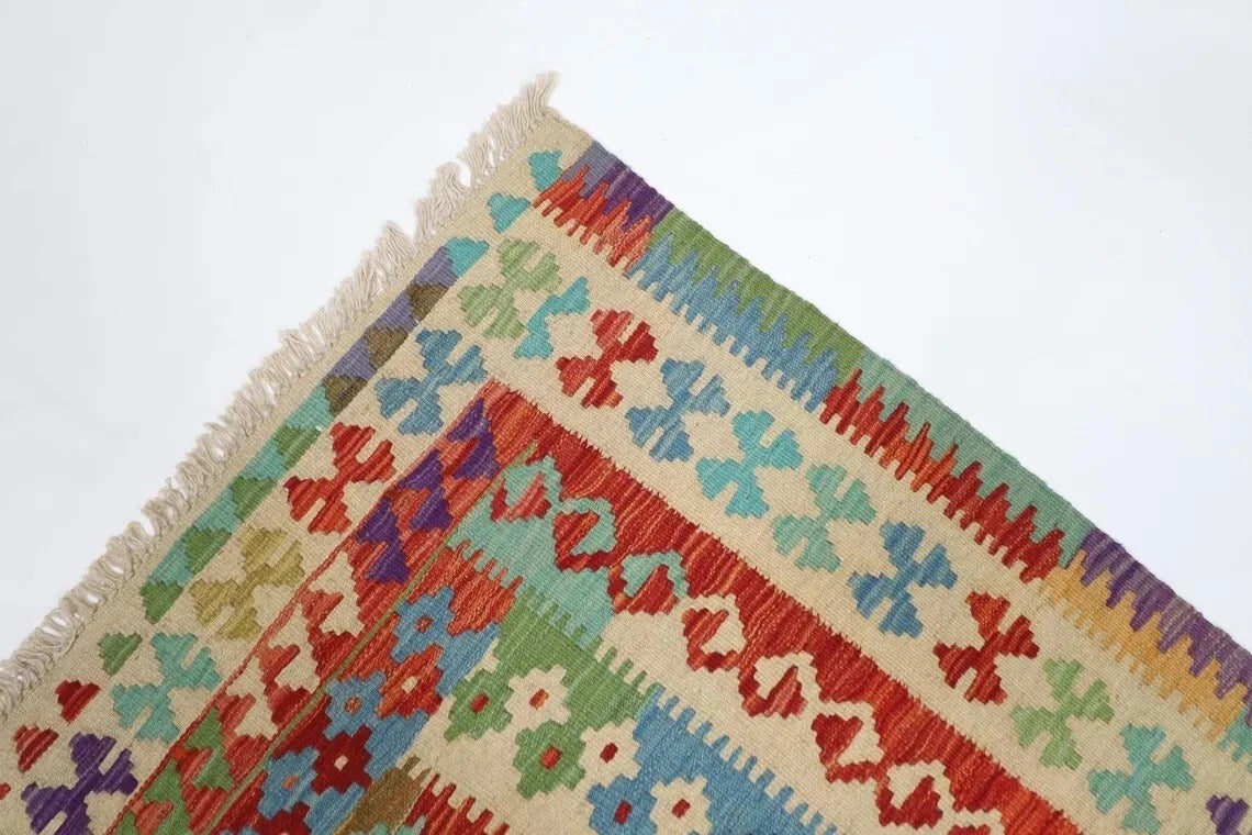 201 x 301 cm | Flat Weaved Afghan Tribal Hand Knotted Kilim